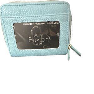 Julia Buxton Pebble Grain RFID Small Wallet New